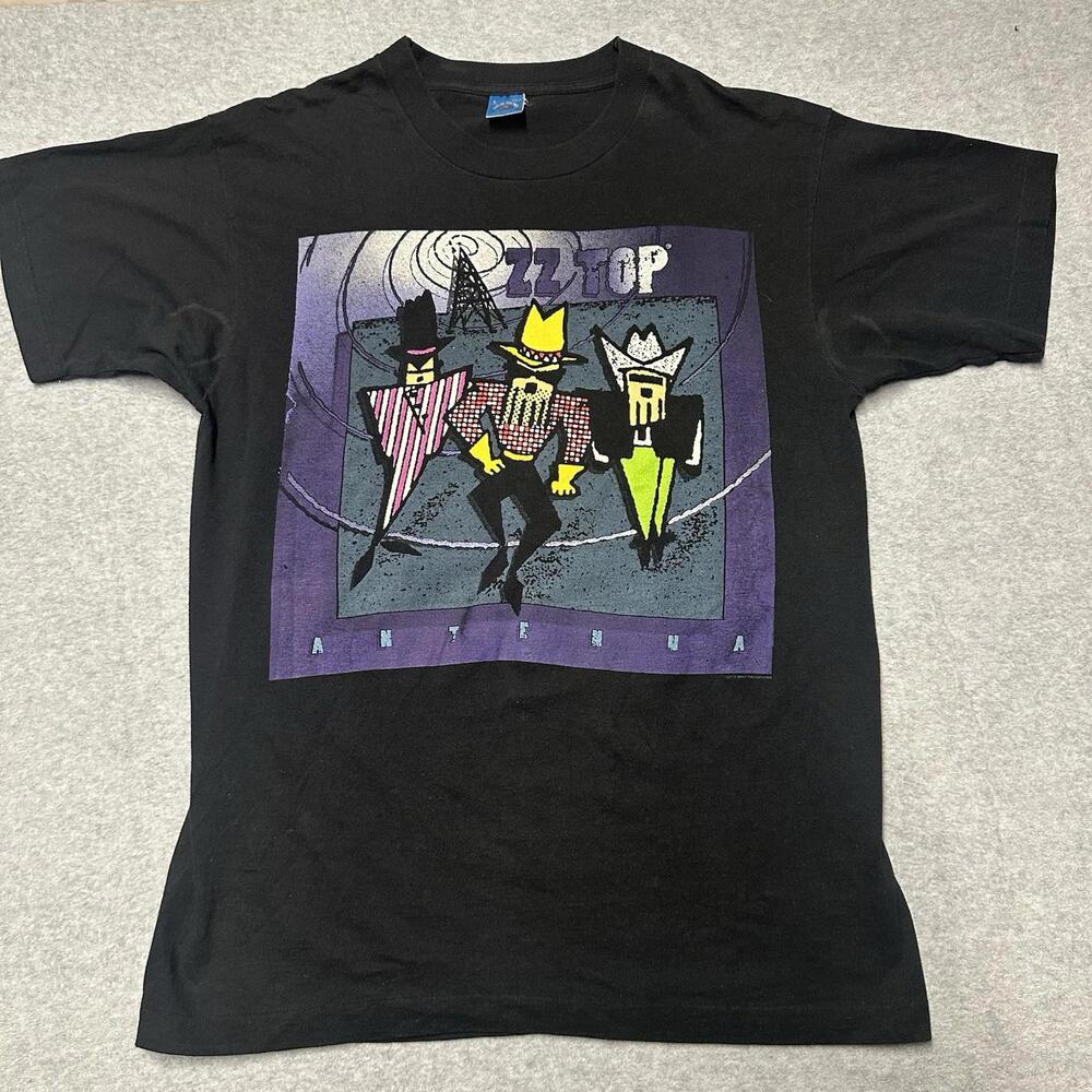 Vintage ZZ Top T-shirt Mens Size Large Antenna Tour 90s Band Concert